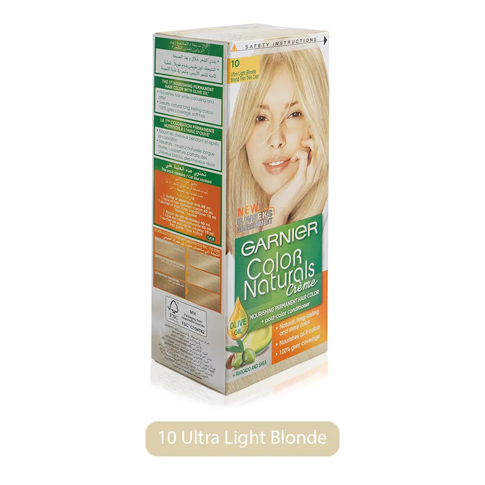Garnier صبغة كريم Color Naturals - 10 أشقر فاتح جداً