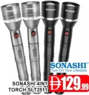 Sonashi مصباح يدوي 4 في 1