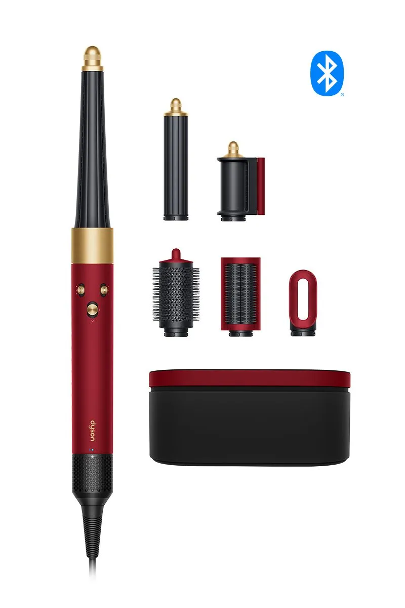 Dyson مصفف ومجفف متعدد HS08 Smart Airwrap i.d. Straight+Wavy (Red Velvet Gold) - نسخة دولية