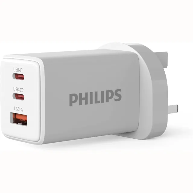Philips 65W PD GaN USB Charger, White, DLP6333CW