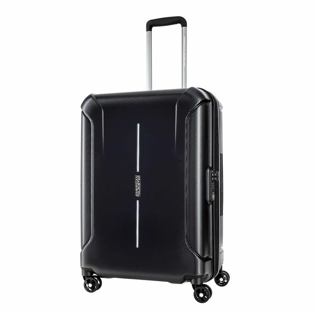 American Tourister ترولي مقصورة Technum بغلاف صلب 4 عجلات 55cm أسود دايموند