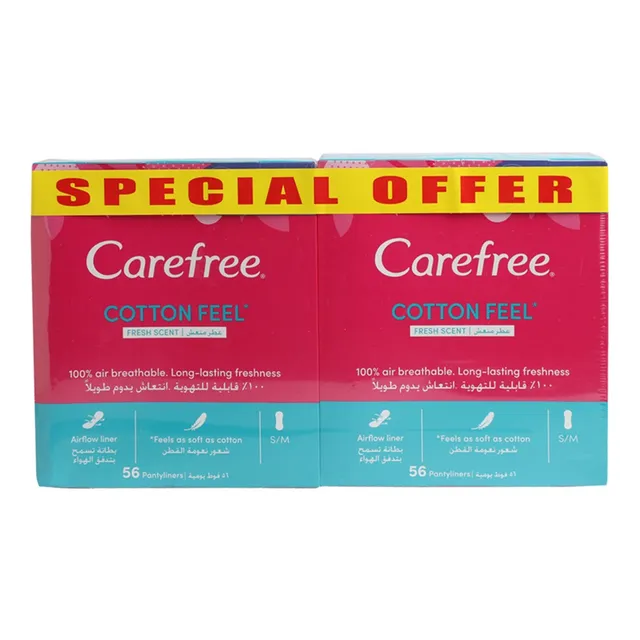 Carefree Daily Large Light Scent Panty Liners - 2 x 64 Pieces