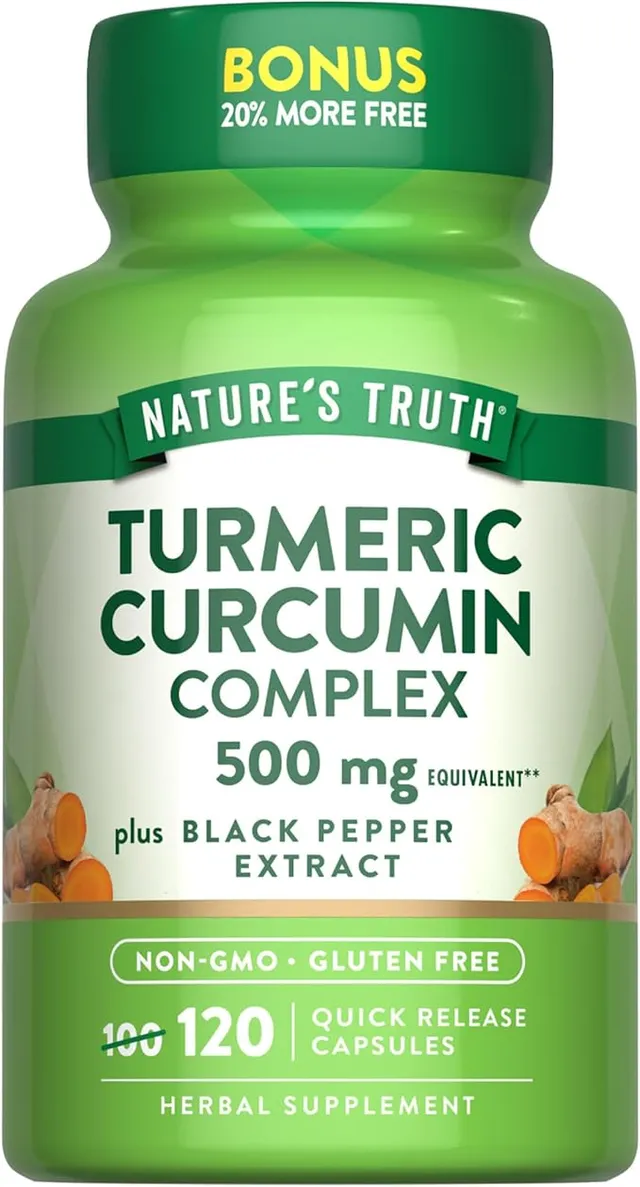 Nature'S Truth Turmeric Curcumin Complex 500mg Plus Black Pepper Extract, 120 Count