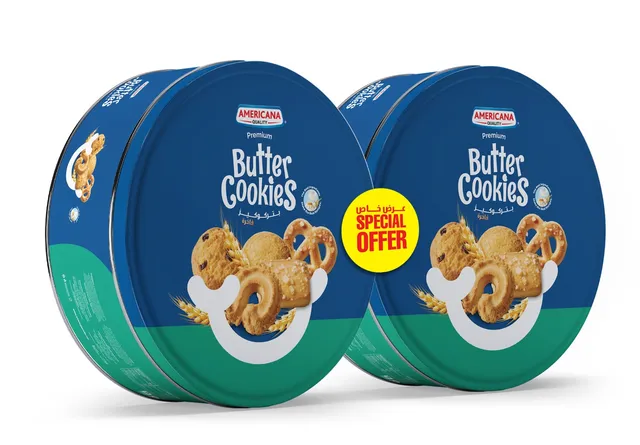 Americana Butter Cookies Blue Tin (Twin Pack)