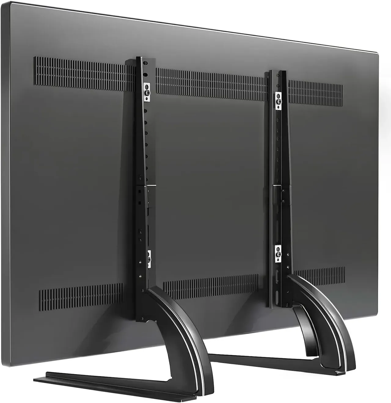 radiotronics حامل مكتبي عالمي لشاشات التلفاز 27 30 32 37 40 43 47 50 55 60 65 Inch لشاشات LCD LED المسطحة/المنحنية، أرجل تلفاز قابلة لتعديل الارتفاع