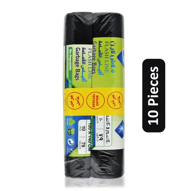 Flash Line Garbage Bags - 120x140 cm (10 Pieces)