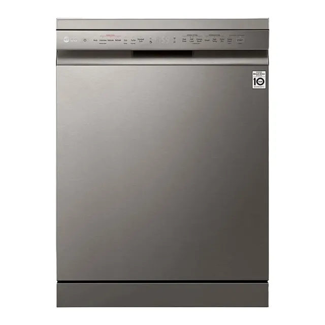 LG Dishwasher with 8 Programs + 14 Place Settings, Platinum Silver, DFC435FP