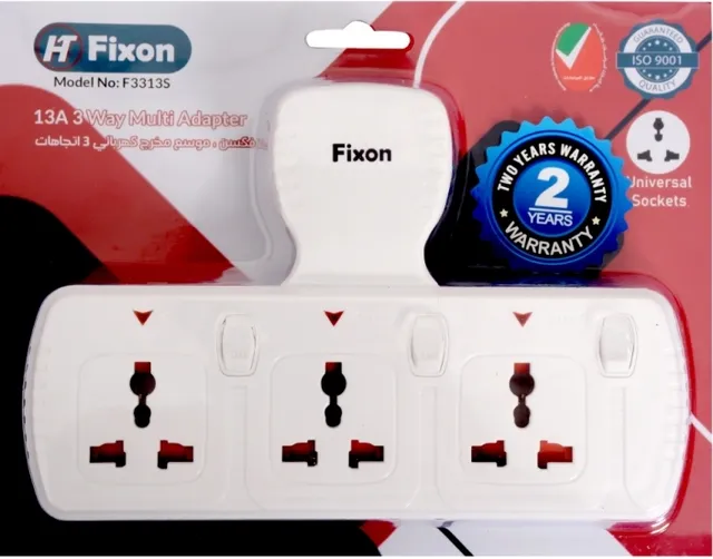 Fixon Multi Socket 3 Way - F3313S