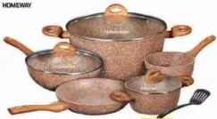 Homeway طقم أواني طهي غير لاصق