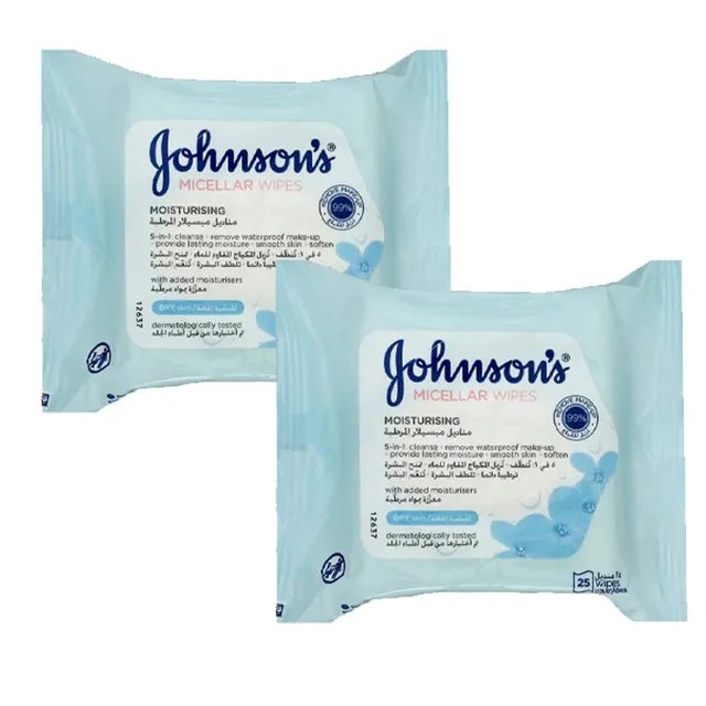 Johnson&Johnson Facial Wipes Nourishing Dry Skin 2 x 25's