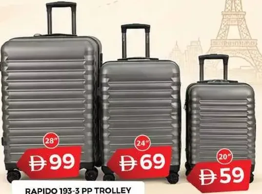Rapido حقيبة ترولي parajohn PP