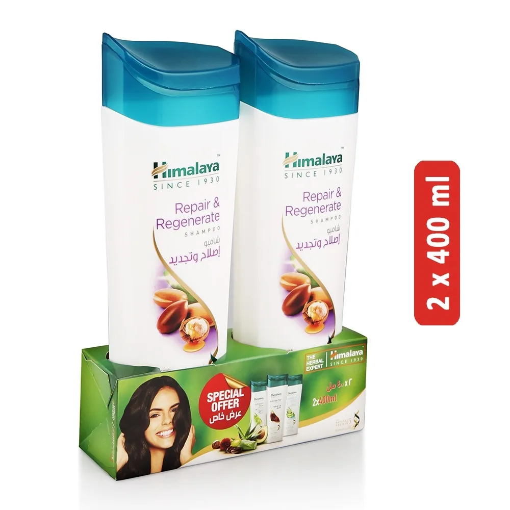 Himalaya شامبو البروتين لإصلاح وتجديد الشعر عبوة قيمة 400Mlx2Pcs