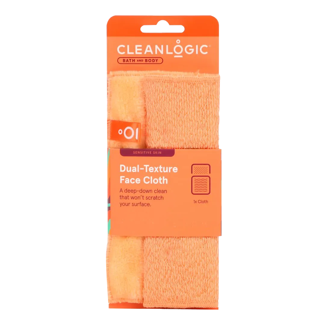 Cleanlogic Bath & Body قطعة قماش للوجه مزدوجة الملمس CL-356-48