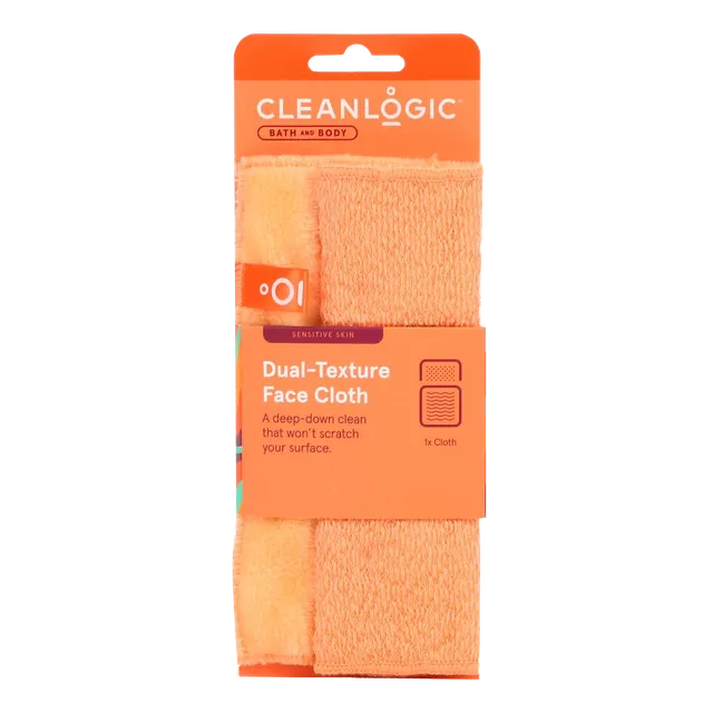 Cleanlogic Bath & Body Dual-Texture Face Cloth CL-356-48