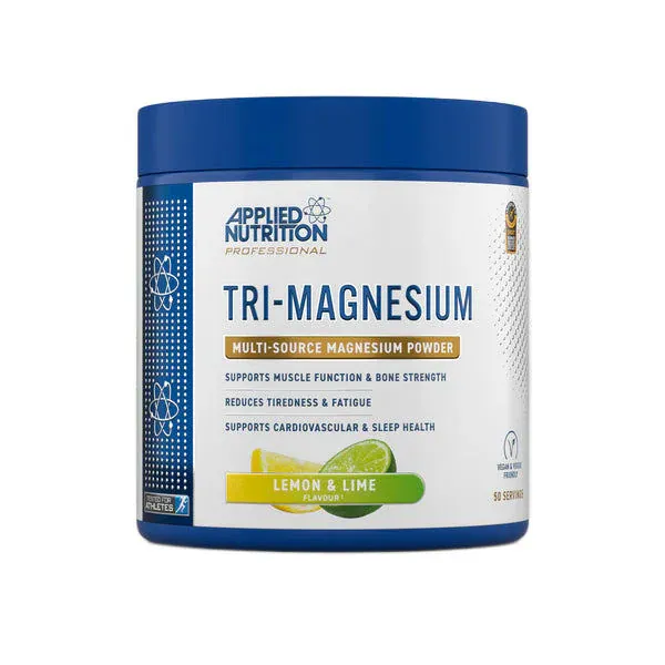 applied nutrition Tri-Magnesium Powder 3 in 1 - Magnesium Glycinate Supplements for Bone, Muscle, Nervous System Sleep Health - 300mg per Serving ( - 50 Servings) (Lemon & Lime)