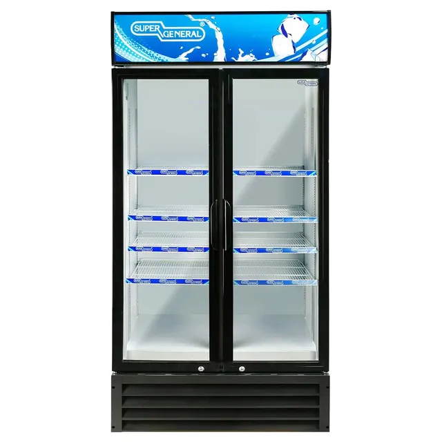super general Double-Door Upright Chiller SGSC818IF Black