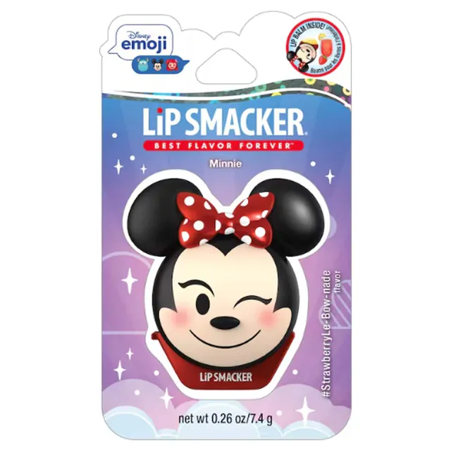 Disney Emoji Lip Smacker Minnie Strawberry Lemonade Lip Balm Blister Pack