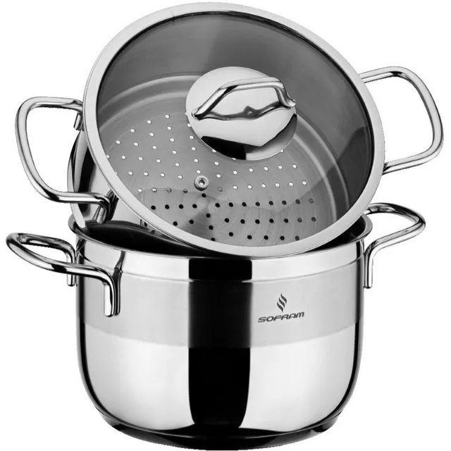 Sofram Stainless Steel Steamer With Lid, 20 cm