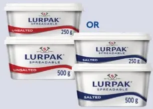 Lurpak زبدة مملحة / غير مملحة لورباك
