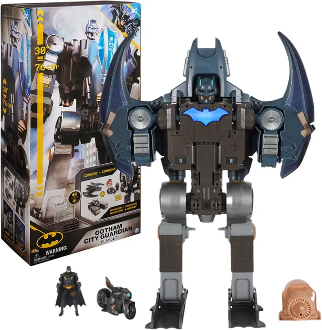 Dc Comics Batman, Gotham City Guardian Playset, 4-in-1 Transformation, Special Batman Figure, Light Effects and Over 40 Sound Effects, Kids Toys For Boys and Girls