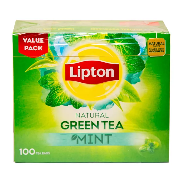 Lipton Green T/Bag With Mint (100 Bags)