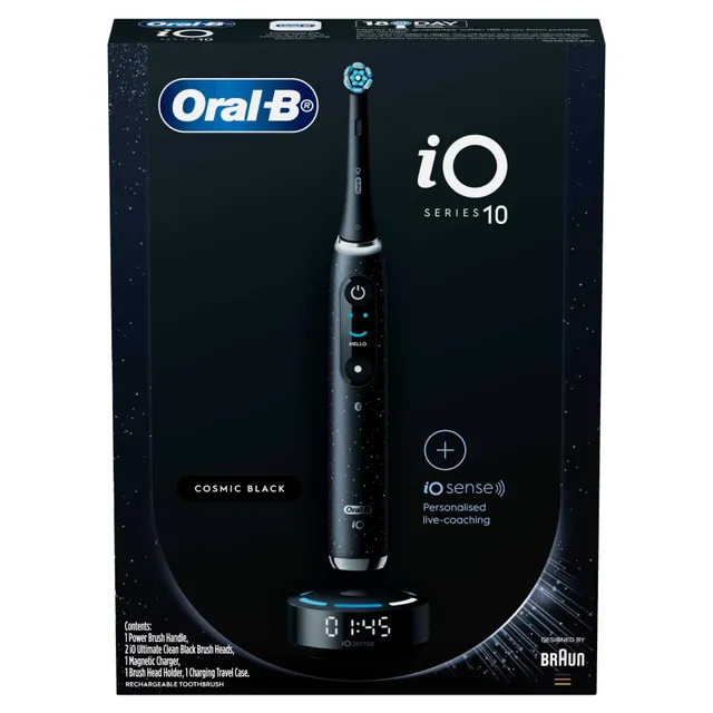 Oral B iO 10 Series Electric Rechargeable Toothbrush with Brush Head IOM10, Cosmic Black