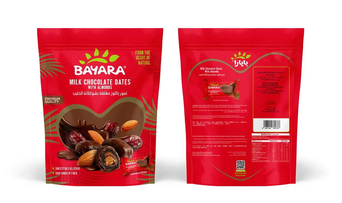 Bayara تمر بشوكولاتة الحليب باللوز
