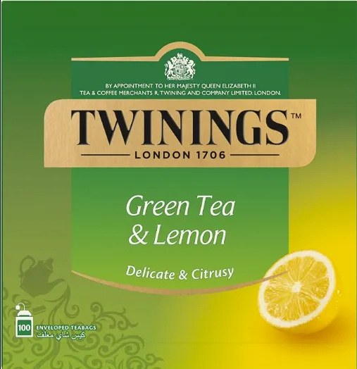 Twinings Green Tea & Lemon Tea Bags - 100 Pcs