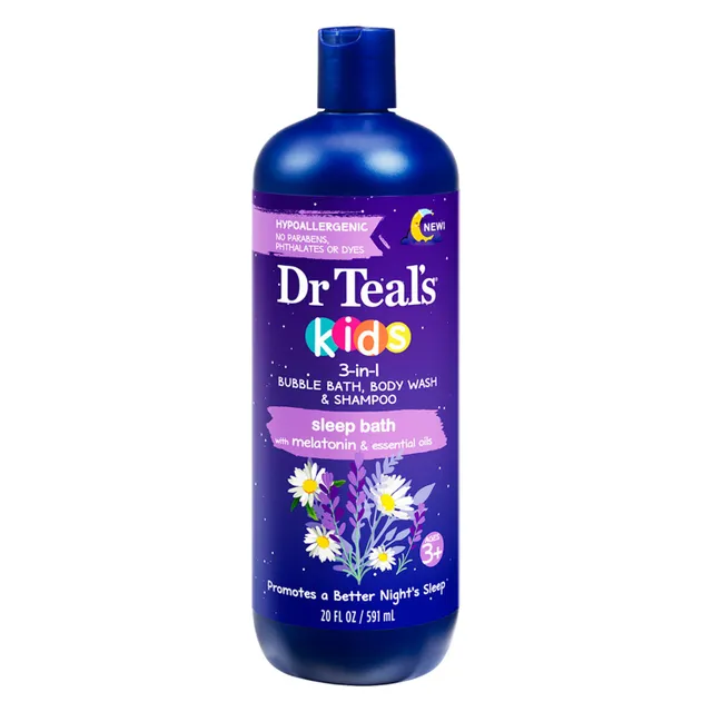 Dr Teal's Kids 3in1 Bubble Bath, Body Wash & Shampoo