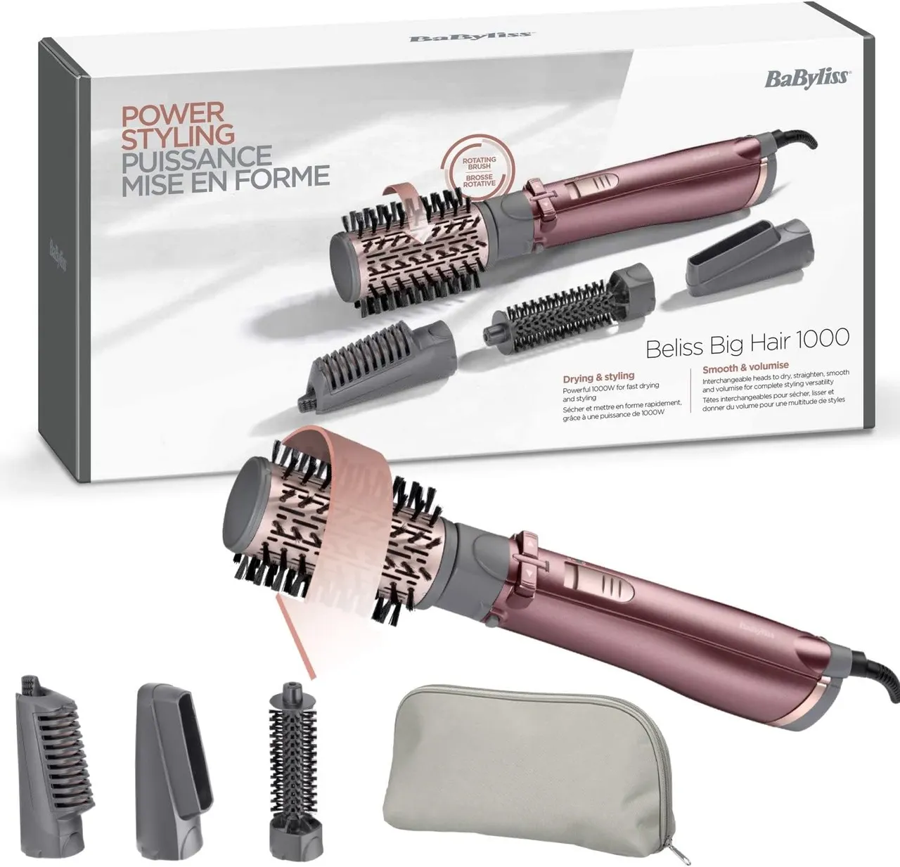 Babyliss مصفف هواء ساخن دوار Salon Style 1000