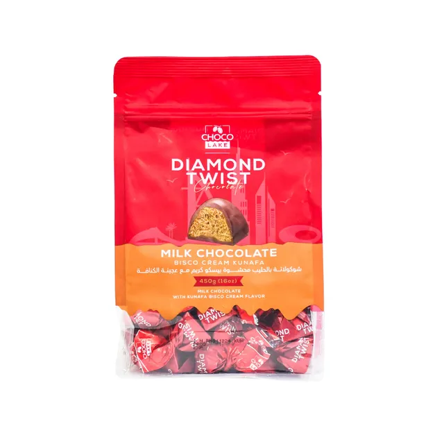 Choco Lake Diamond Twist Milk Chocolate With Kunafa Bisco