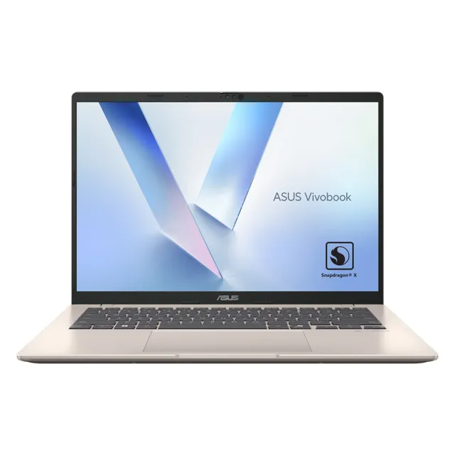 ASUS Vivobook 14 Laptop, Snapdragon X X1 26 100, 16GB RAM, 1TB SSD, Qualcomm Adreno Graphics, 14-Inch WUXGA IPS, Windows 11 Home, Platinum Gold, X1407QA-LY046W