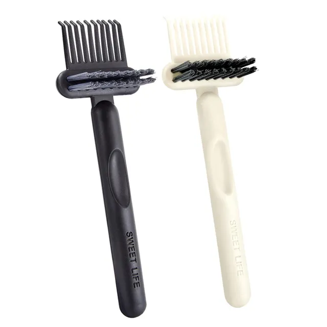 Jurrissa 2 Pack Hair Brush Cleaning Tool, 2-in-1 Cleaner Tool, Portable Cleaning Tool Set for Brush Comb Keyboard, Remover Rake for Removing Hair Dust, Home and Salon Use(BlackWhite