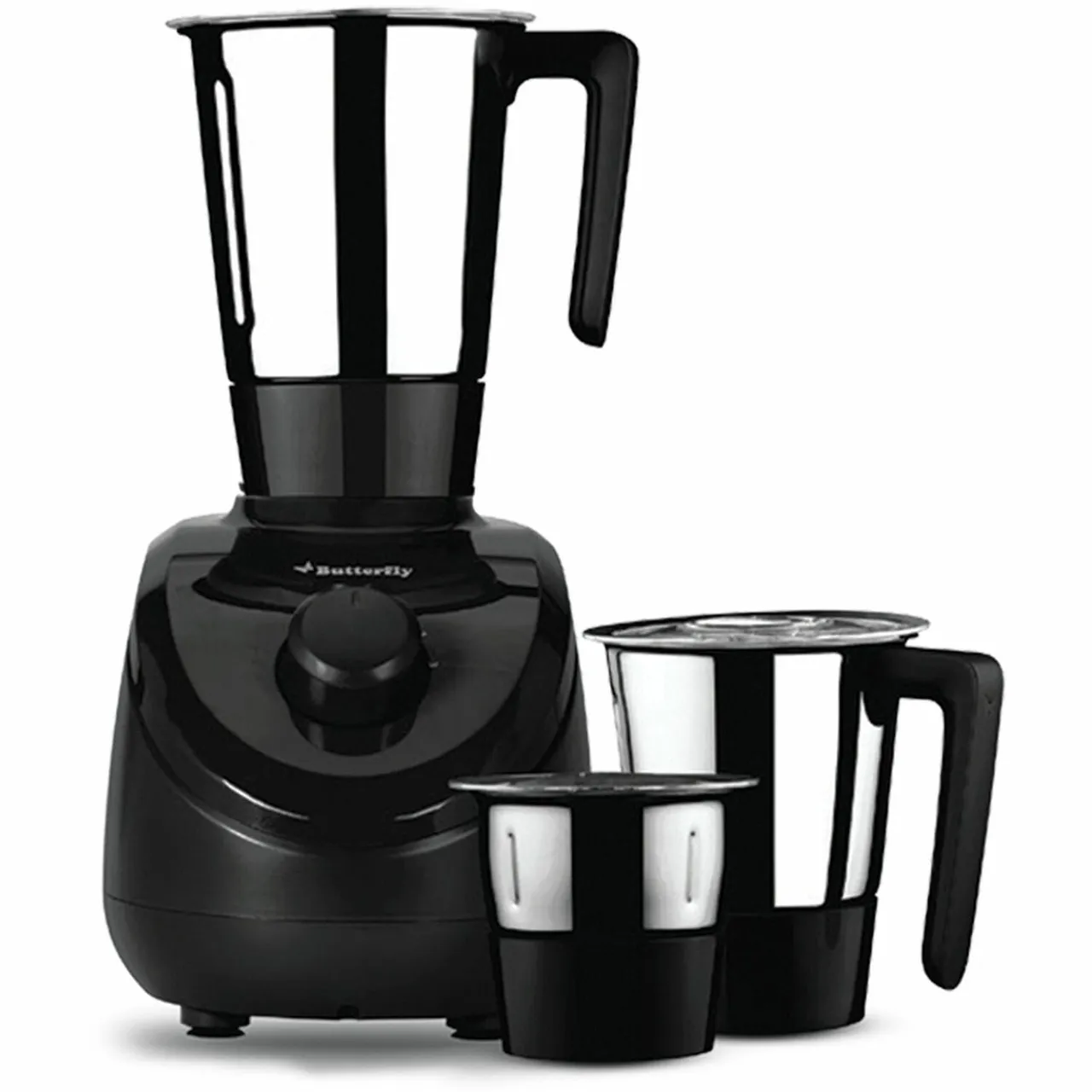 Butterfly خلاط مع مطحنة أنيق مع 3 برطمانات، 750W، أسود