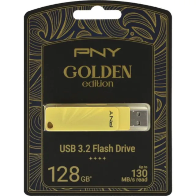 Pny 128 GB USB 3.2 Flash Drive, 128GOLD32
