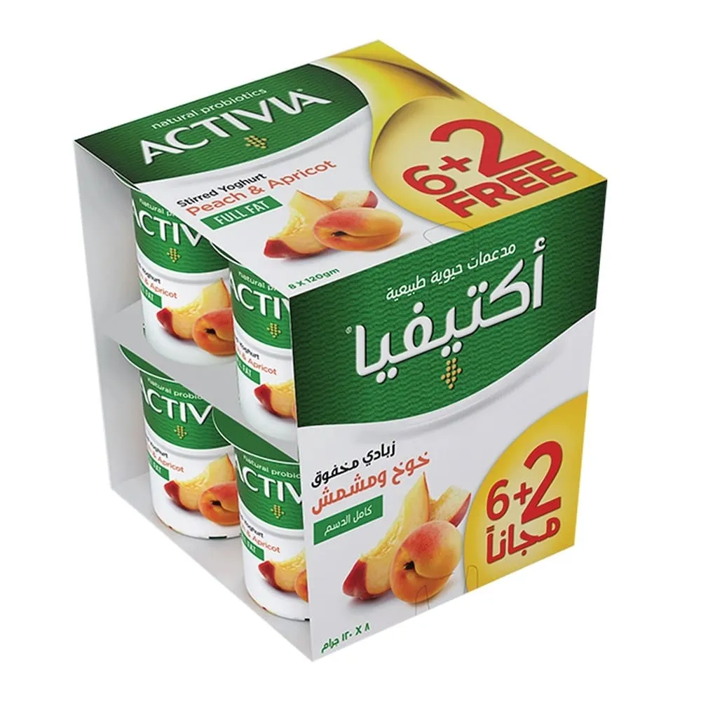 Al Safi زبادي مخفوق كامل الدسم بالخوخ والمشمش