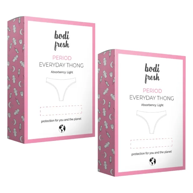 Bodi Fresh Period Underwear Thong Black Large