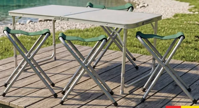 Royalford Camping Folding Table with 4 Chairs