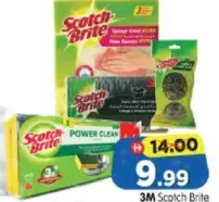 Scotch-Brite عبوة كومبو من قطعة إسفنجية + ليفة سلكية حلزونية + ليفة لامينيت