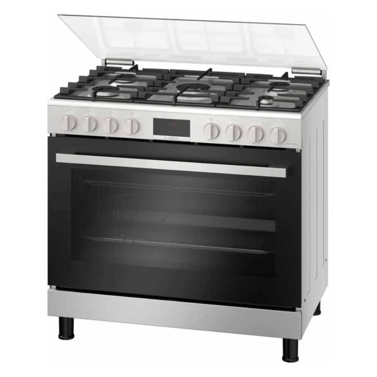 Bosch طباخ غاز HGP3ISW50M، فضي، 5 شعلات