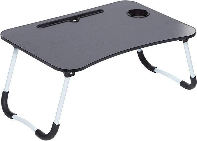 golden wheat Folding Bed Laptop Table Tray Lap Desk Notebook Stand With Ipad Holder Cup Slot