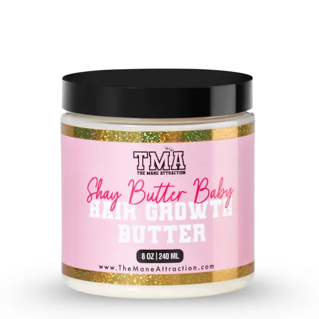 The Mane Attraction Shea Butter Baby Moisturizing Hair Butter – Deep HydrationLength Retention Cream for Dry, CurlyNatural Hair – Shea Butter, CastorBlack Seed Oil – Frizz Control – 8oz