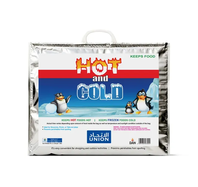 Union Hot and Cold Thermal Bag with Penguin Design - Insulated Grocery & Food Delivery Bag