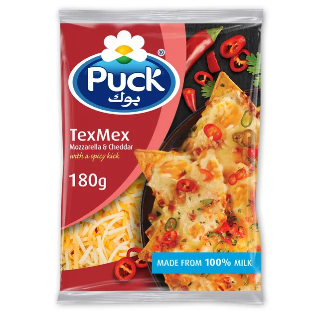 Puck TexMex Mozzarella And Cheddar Shredded Cheese Mix