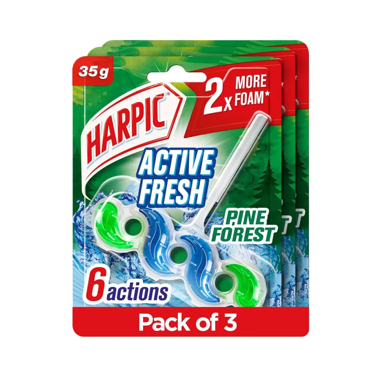 Harpic قالب منظف المرحاض أكتف فريش برائحة غابة الصنوبر