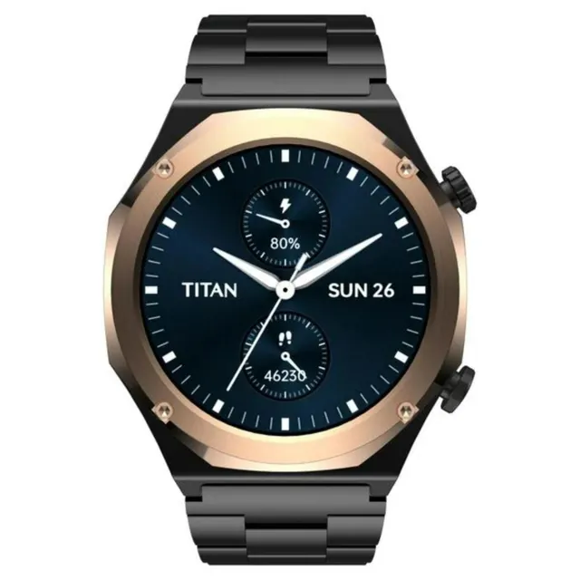 Titan Maestro Premium Metal Smartwatch, 1.43 AMOLED Display, Black/Rose