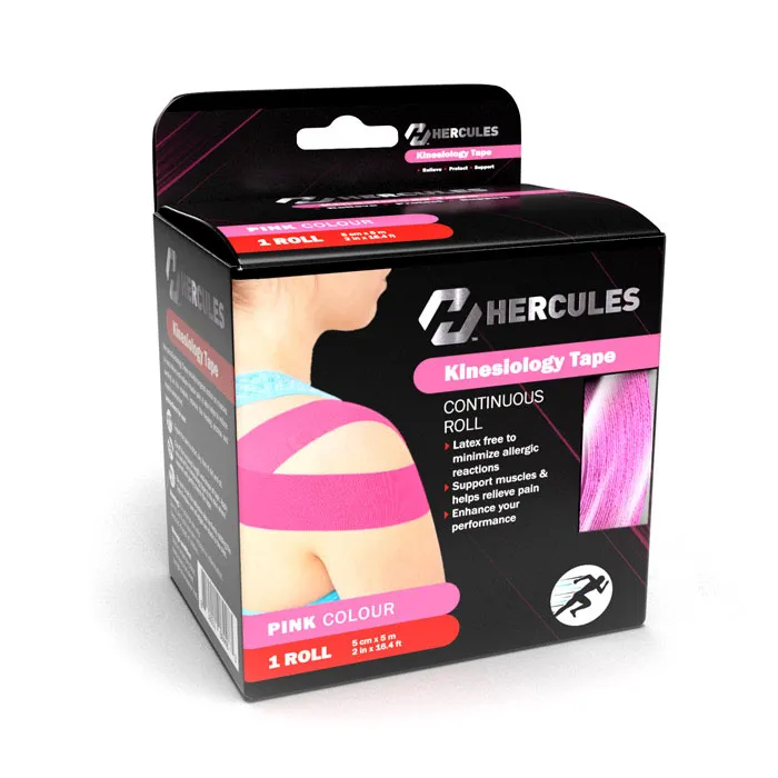 Hercules شريط لاصق رياضي وردي، 1 رول