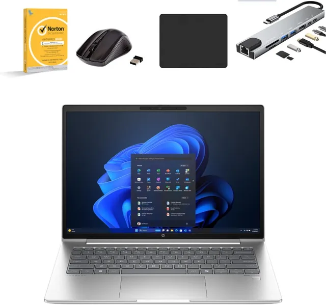 HP ProBook 440 G11, 14" WUXGA Display Laptop, Intel Core Ultra 7 155U, 16GB DDR5 RAM, 1TB SSD, Integrated Intel Graphics, Windows 11 Pro, With 8 in 1 Type-C Hub, W/L Mouse, Mouse Pad & Anti Virus