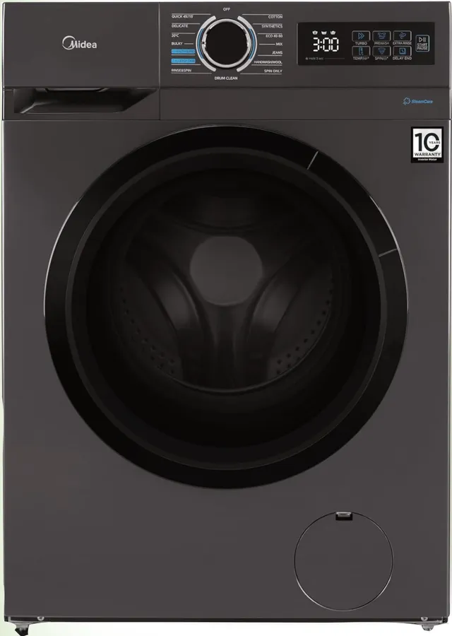 Midea Front Load Washing Machine MF110W80B/T-GCC, Titanium Colour, 1400rpm