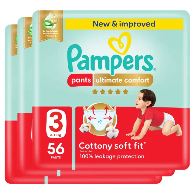 Pampers Ultimate Comfort Diaper Pants Size 3 6- Mega Pack 56 Pants